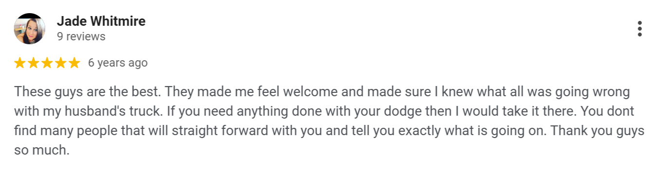 Google review for Titan Diesel Sports.