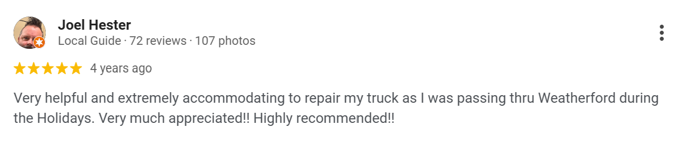 Google review for Titan Diesel Sports.