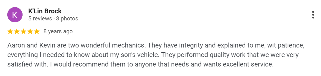Google review for Titan Diesel Sports.